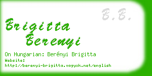 brigitta berenyi business card